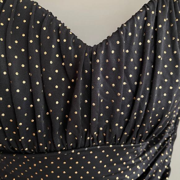Magicsuit Rialto Pinpoint One Piece Polka Dot Swimsuit Black Gold Size 16DD Chic - Picture 6 of 16